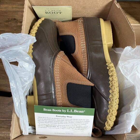 Man's Boots L.L.Bean Bean Boot 6.5" Chelsea Duck Boot Waterproof 13M Item 520264 - Picture 2 of 11